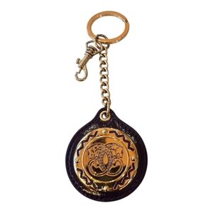 Sharif Dark Purple Patent Leather Goldtone Vintage Bag Charm